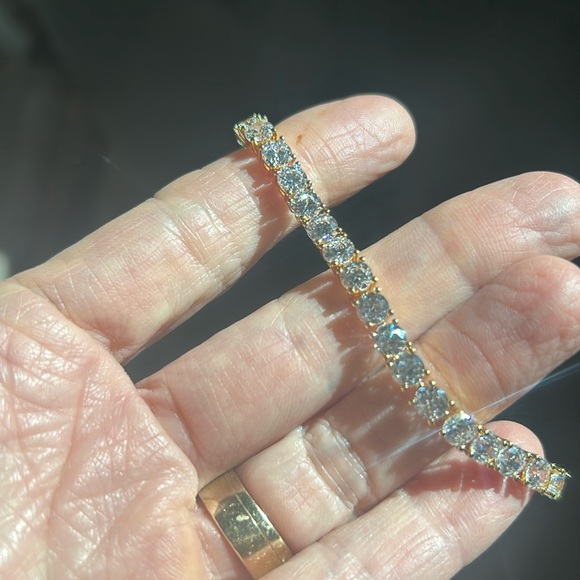 Lustro Stella Finest CZ Tennis Bracelet in Vermeil YG over Sterling Silver. NWT - Picture 5 of 5